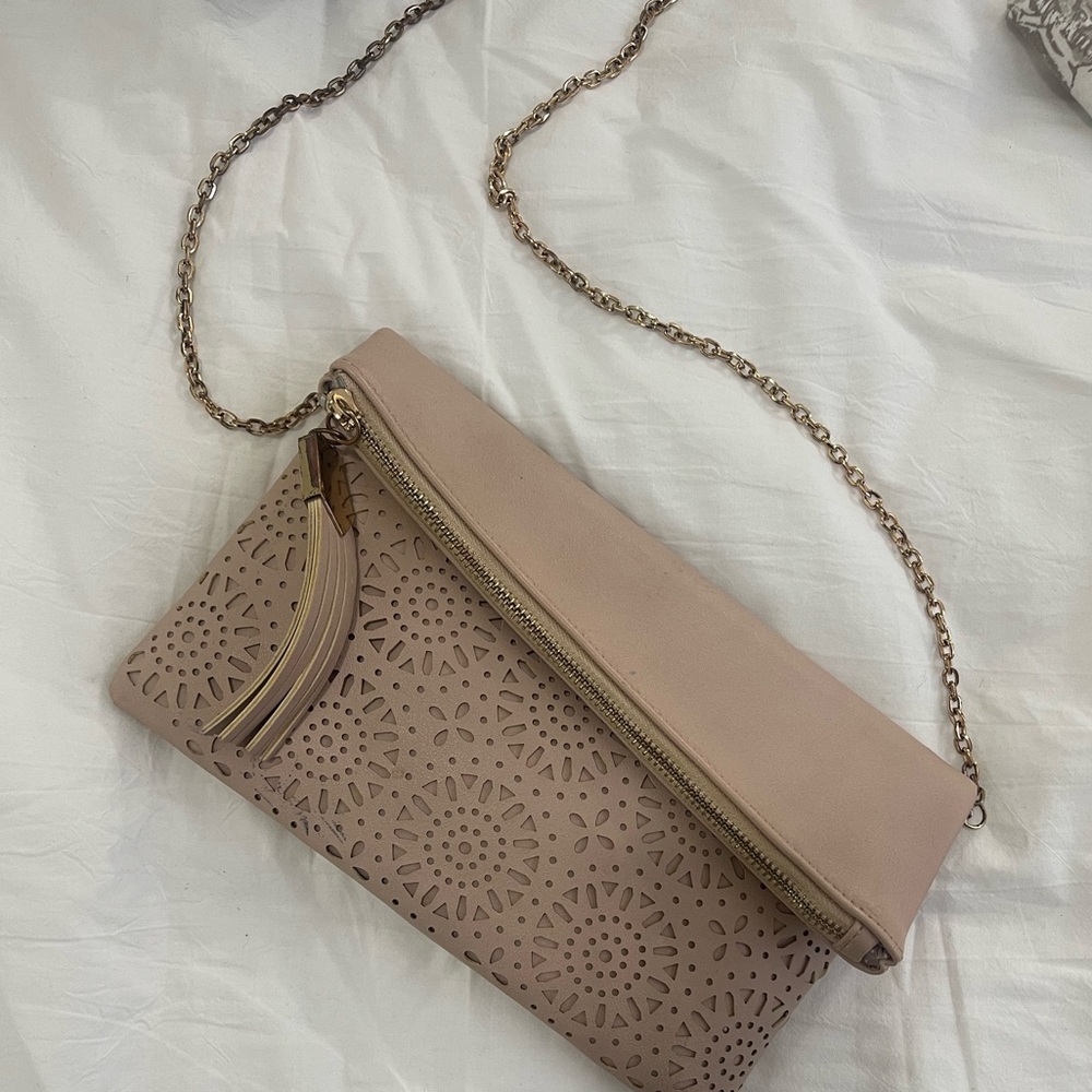 Urban Expressions Blush Clutch with Removable Chain Strap